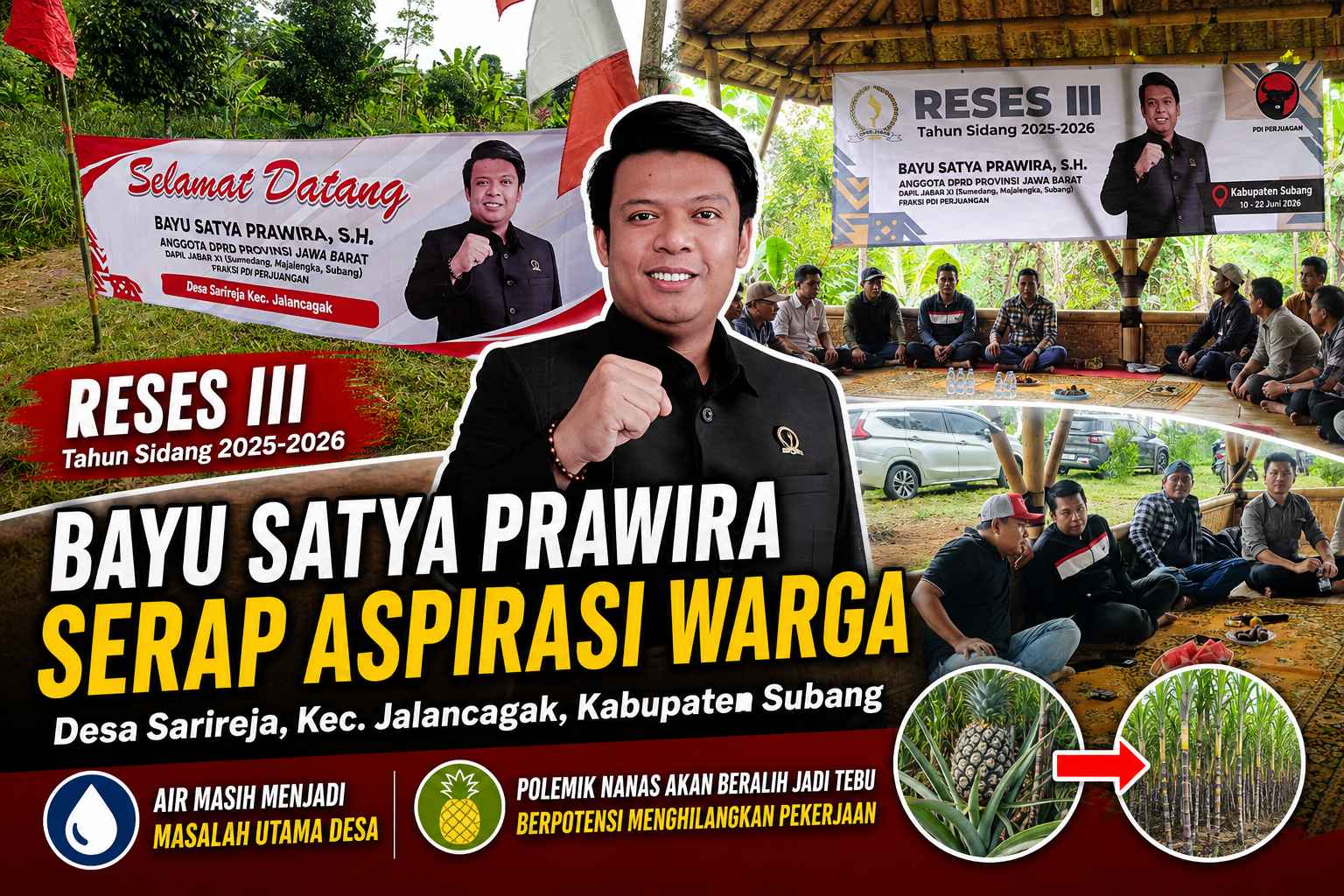 Reses di Desa Sarireja, Bayu Satya Prawira Serap Aspirasi Soal Krisis Air dan Nasib Petani Nanas