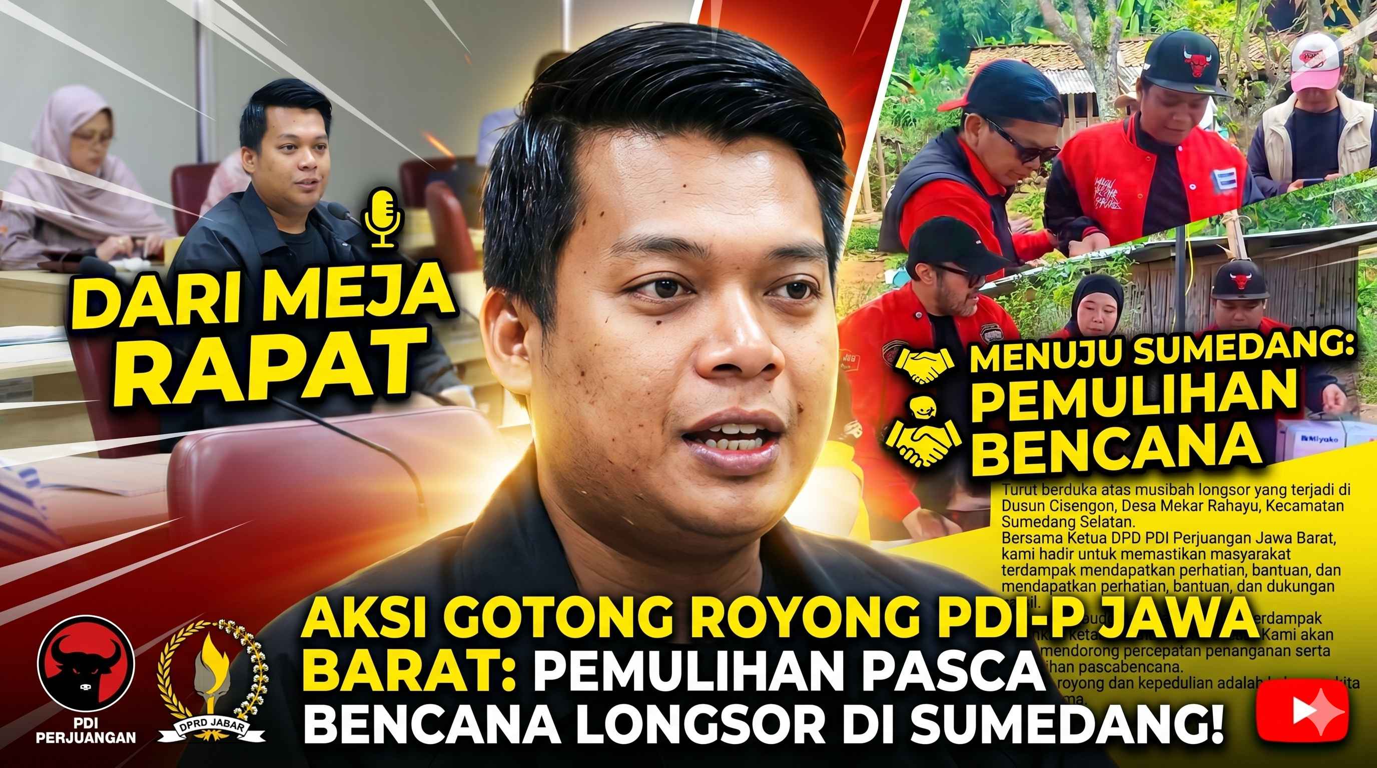 Tinjau Lokasi Longsor di Sumedang, Bayu Satya Prawira dan PDIP Jabar Dorong Percepatan Pemulihan