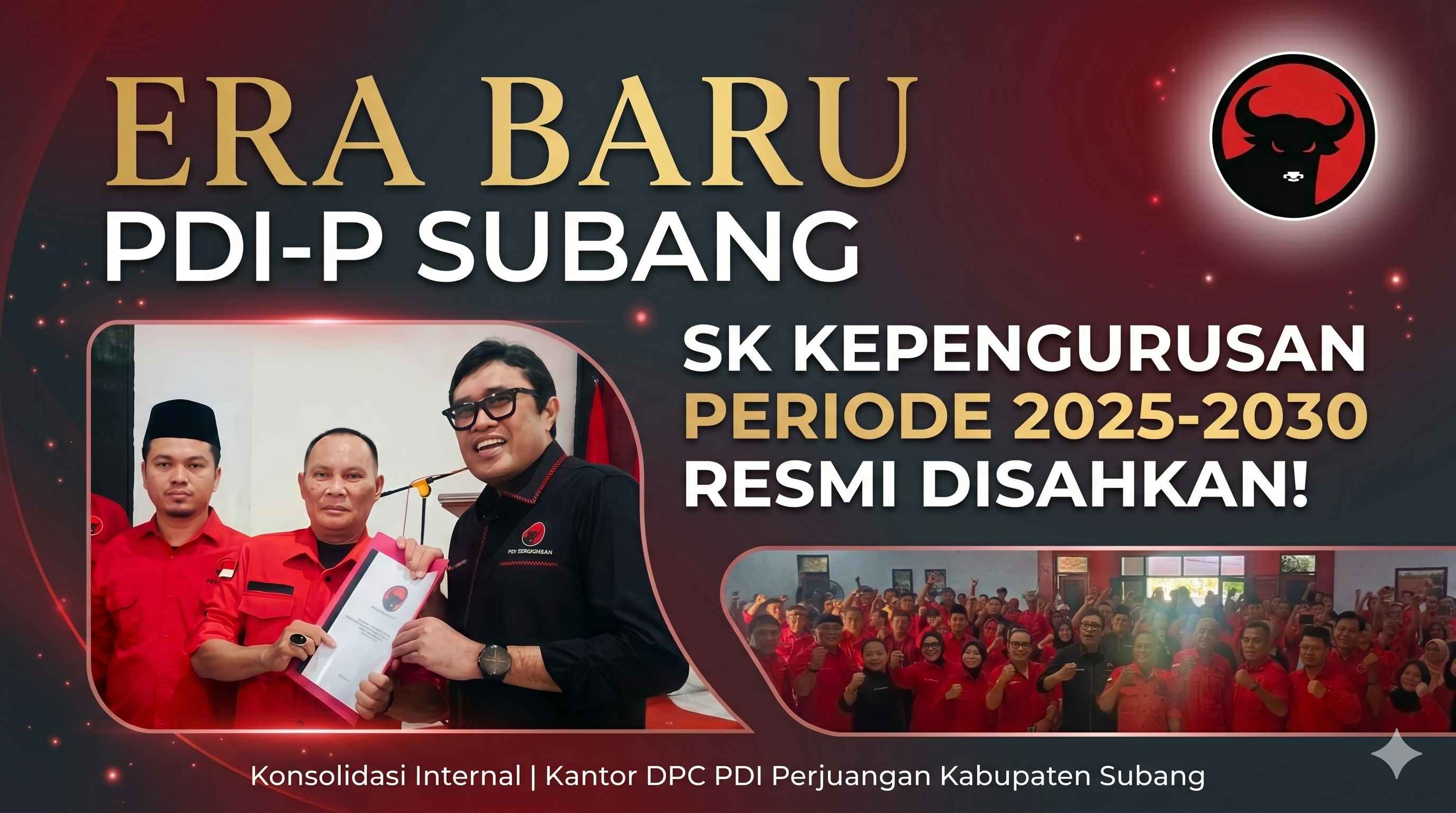 DPD PDIP Jabar Serahkan dan Sosialisasikan SK DPP untuk DPC Kabupaten subang periode 2025-2030
