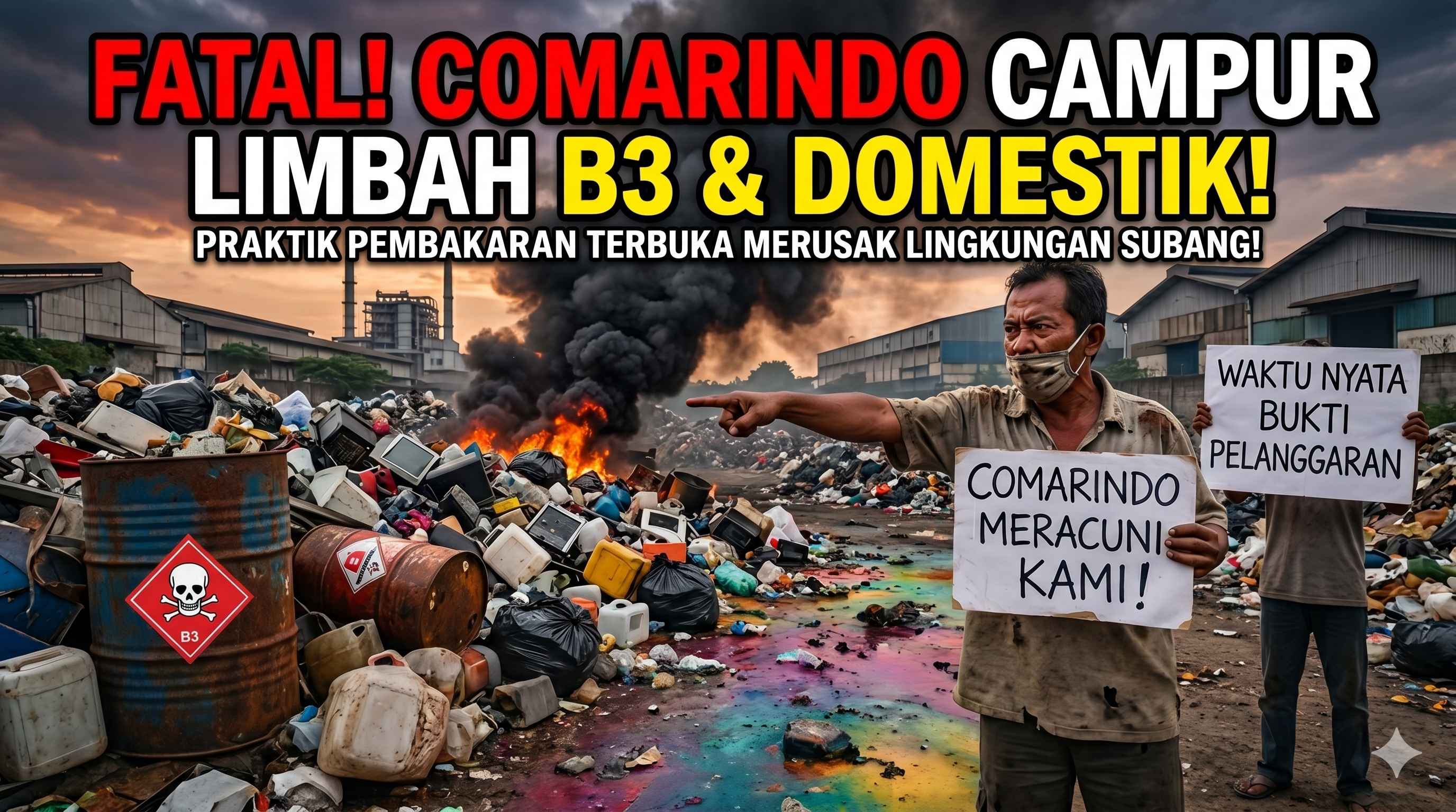 Pelanggaran Fatal! Comarindo Campur Limbah B3 dan Domestik serta Praktik Pembakaran Terbuka