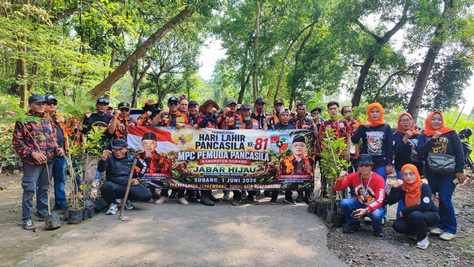 MPC PEMUDA PANCASILA SUBANG TANAM POHON SERENTAK PERINGATI HARI LAHIR PANCASILA KE 88