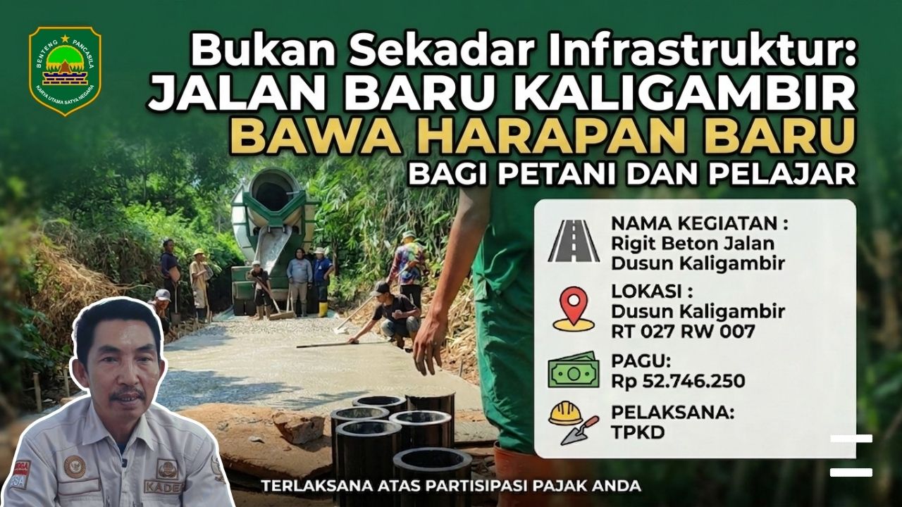 Tingkatkan Aksesibilitas dan Ekonomi, Pemdes Sindangsari Kebut Pengecoran Rigit Beton di kaligambir