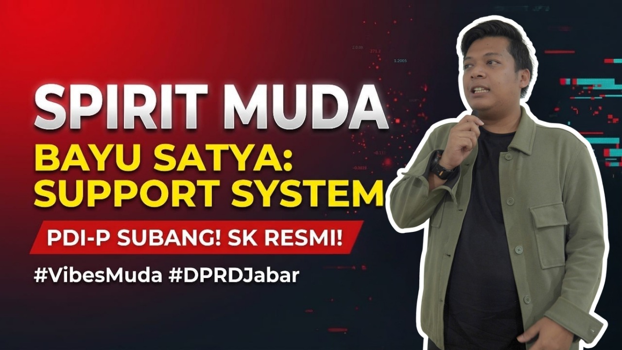 Beri Vibes Muda & Jadi Support System, Bayu Satya Prawira Hadiri Penyerahan SK DPC PDI-P Subang