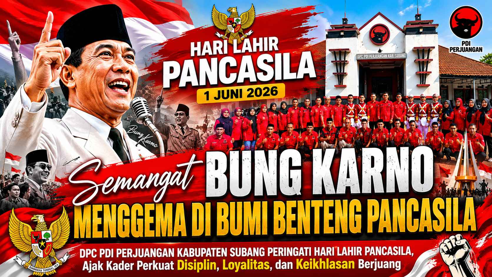 DPC PDI Perjuangan Subang : Semangat Bung Karno Menggema di Bumi Benteng Pancasila